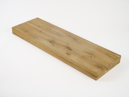 Stair Tread Window Sill Shelf Oak Wild Oak 60 mm, 3-fold glued, full stave lamellas, untreated, knots black filled, 60x280x845 mm